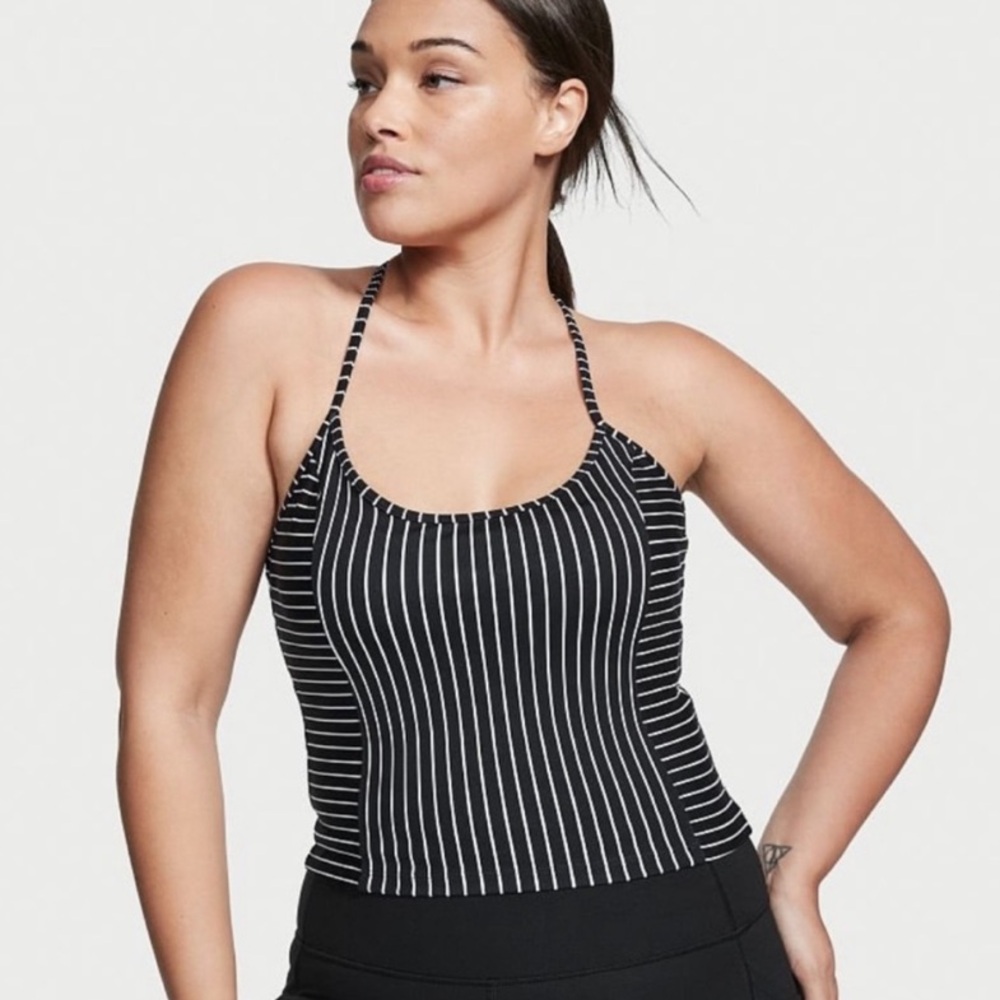Victoria’s Secret Essential Tank Top Black Pin Stripes M